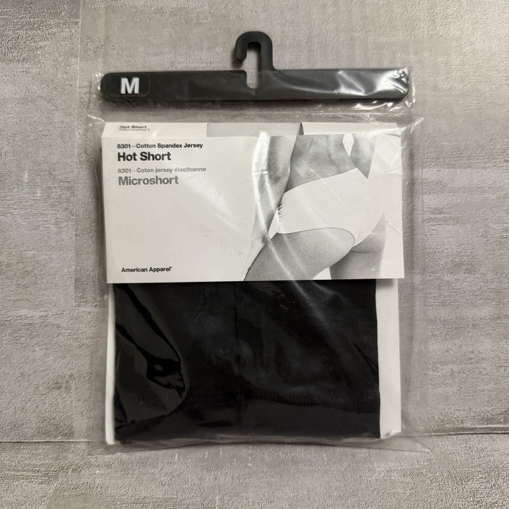 American Apparel Hot Short Microshort Size‎ Medium Black Cotton Spandex Jersey